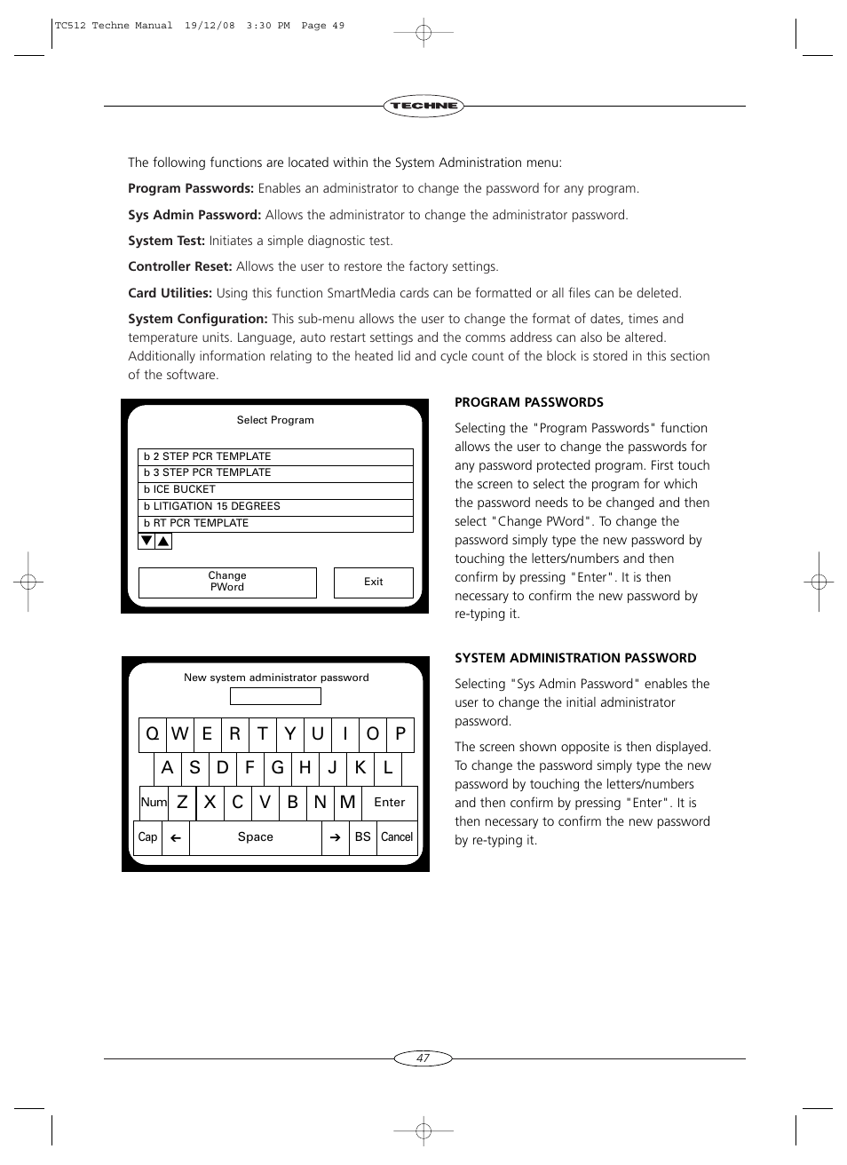 Techne TC-512 User Manual | Page 49 / 56