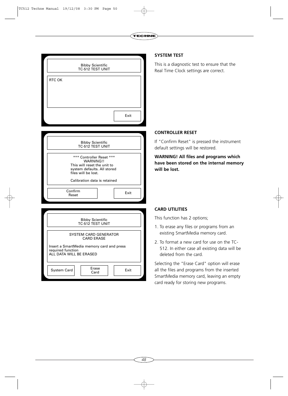 Techne TC-512 User Manual | Page 50 / 56
