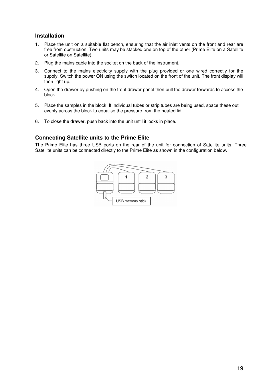 19 installation, Connecting satellite units to the prime elite | Techne Prime Elite User Manual | Page 21 / 69