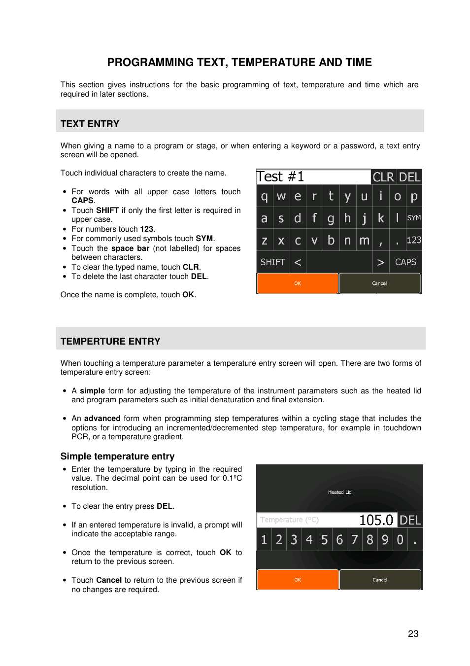 Programming text, temperature and time | Techne Prime Elite User Manual | Page 25 / 69