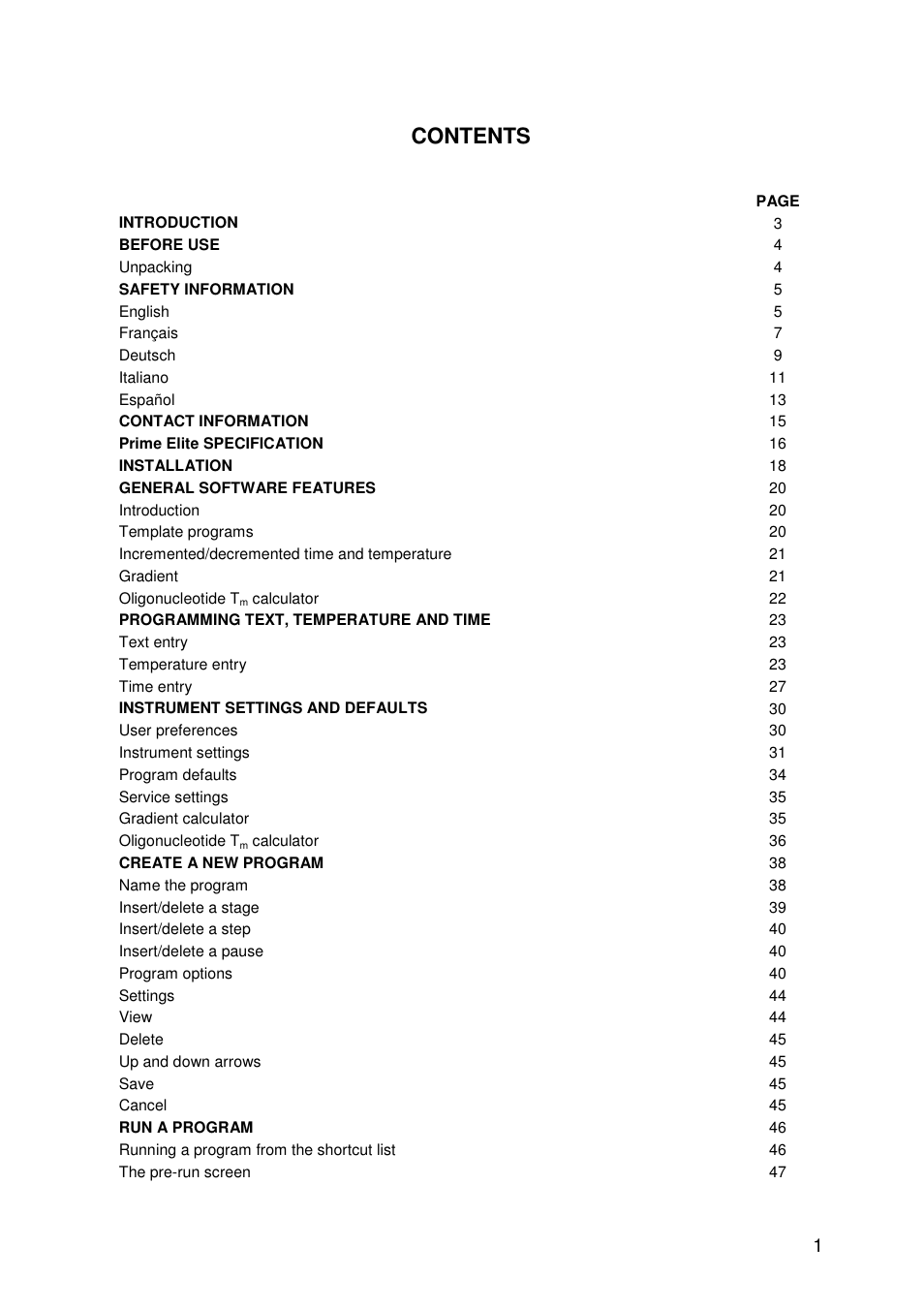 Techne Prime Elite User Manual | Page 3 / 69