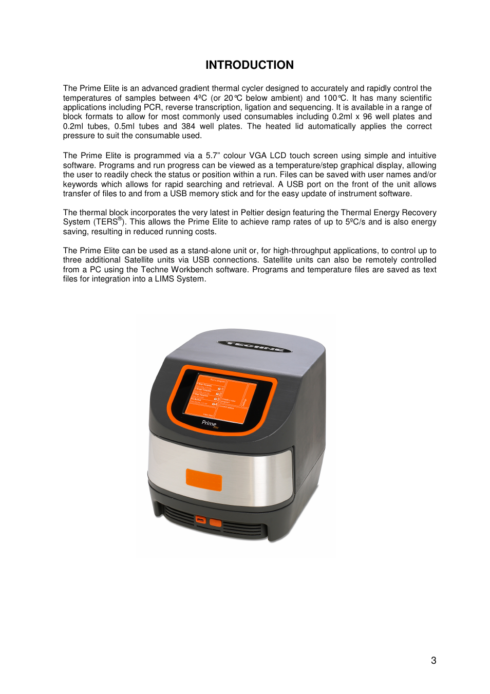 Introduction | Techne Prime Elite User Manual | Page 5 / 69