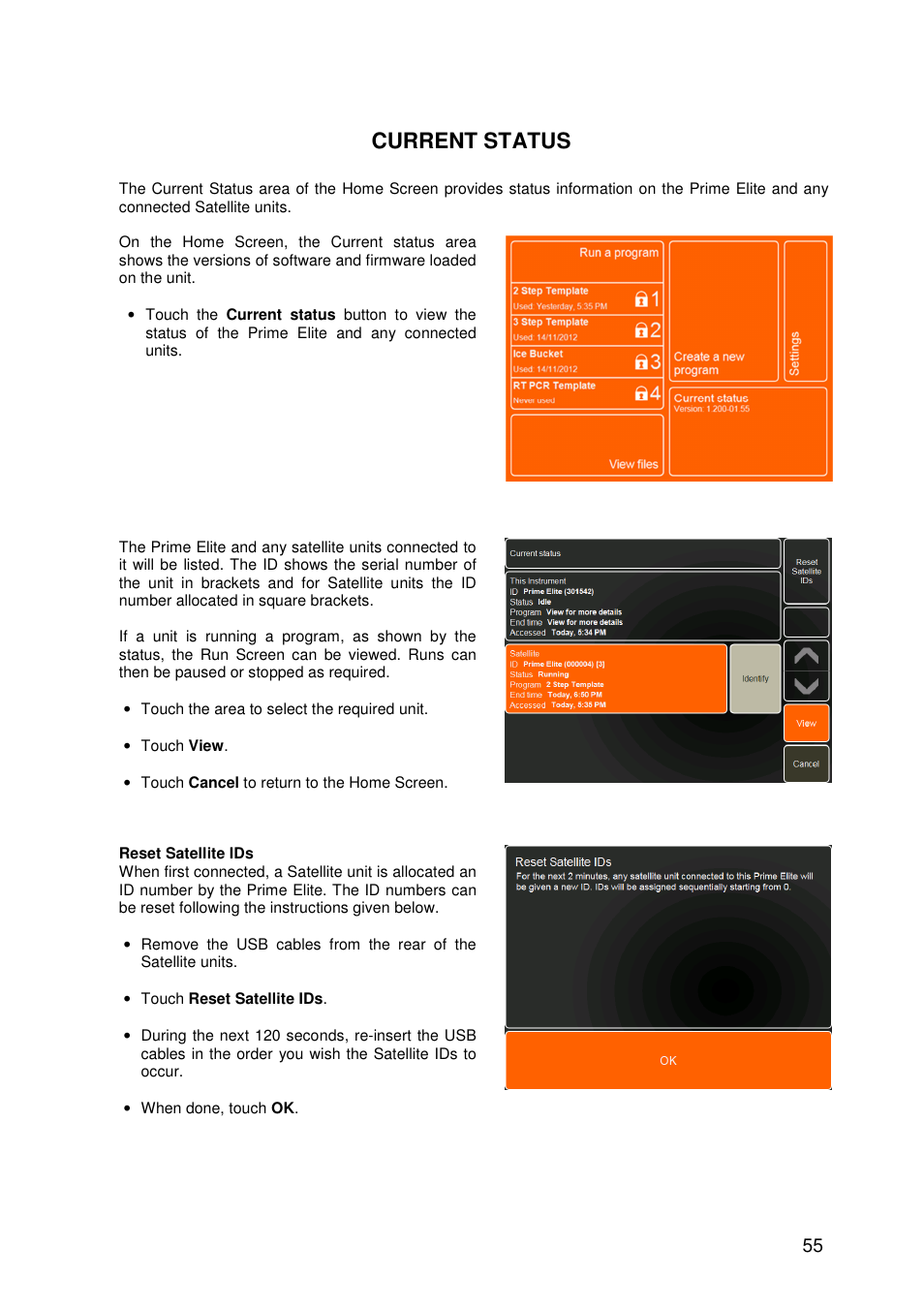 Current status | Techne Prime Elite User Manual | Page 57 / 69