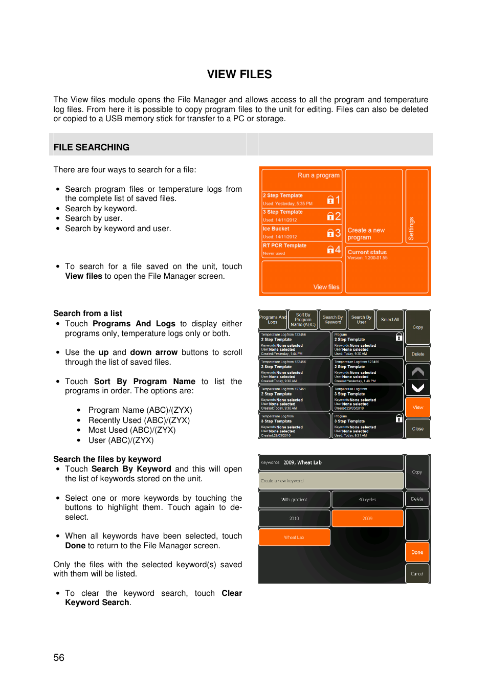 View files | Techne Prime Elite User Manual | Page 58 / 69