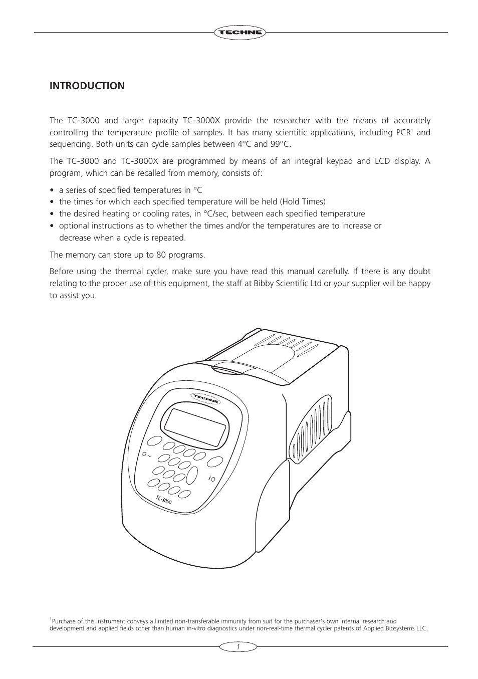 Introduction | Techne TC-3000X User Manual | Page 3 / 55