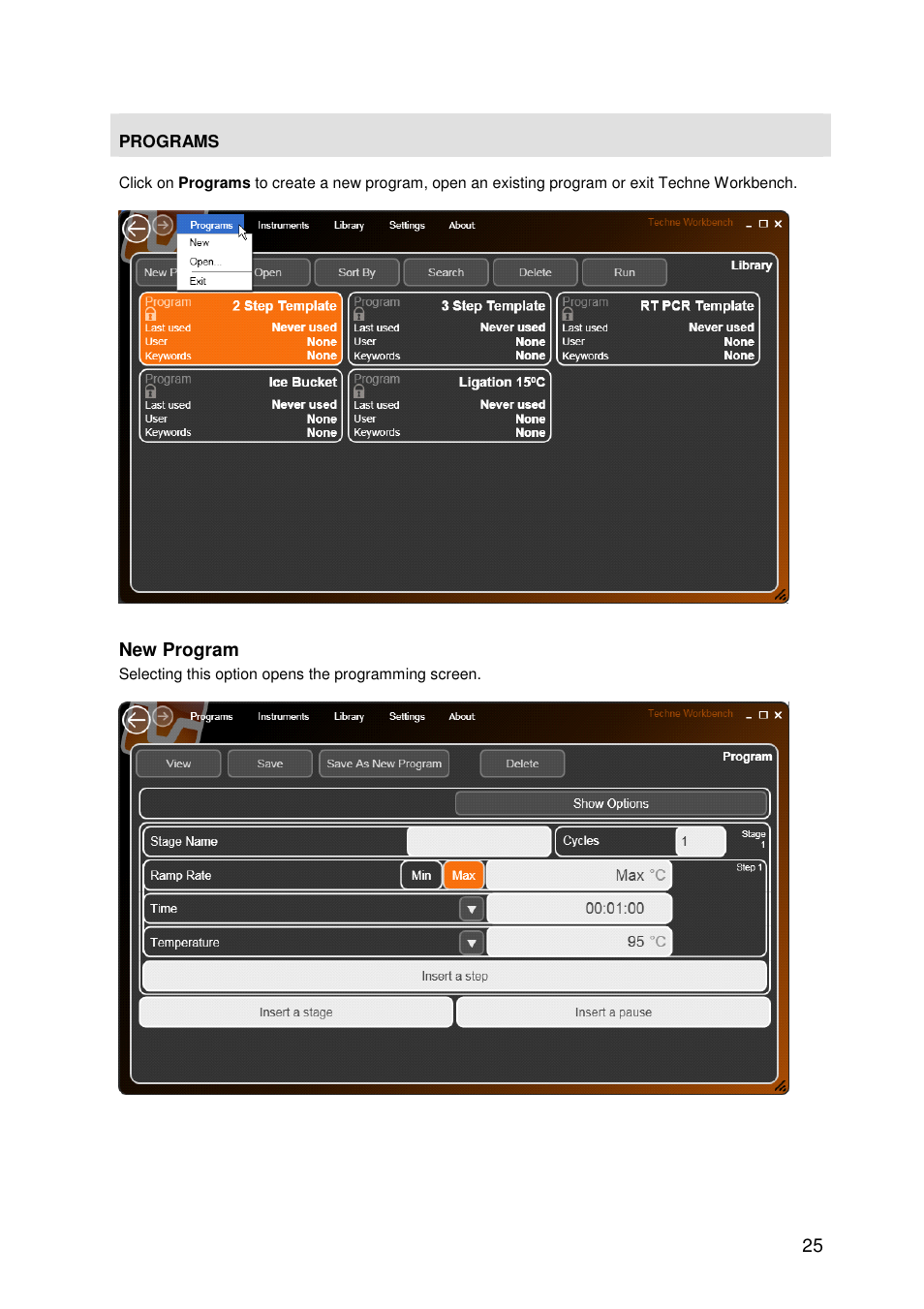 New program | Techne Prime Elite Satellite User Manual | Page 25 / 45