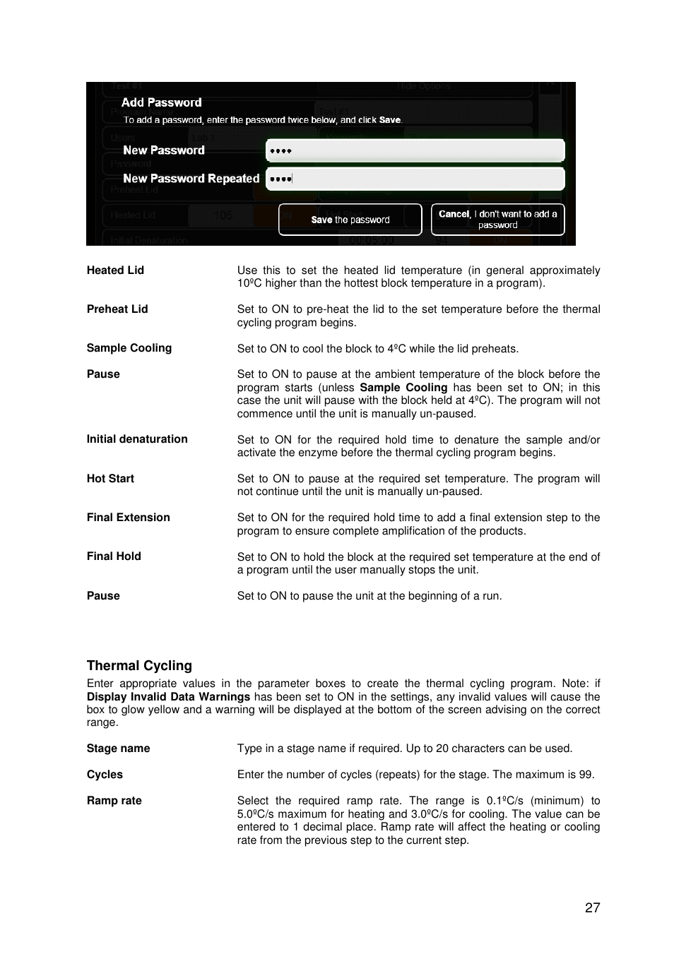 Thermal cycling | Techne Prime Elite Satellite User Manual | Page 27 / 45