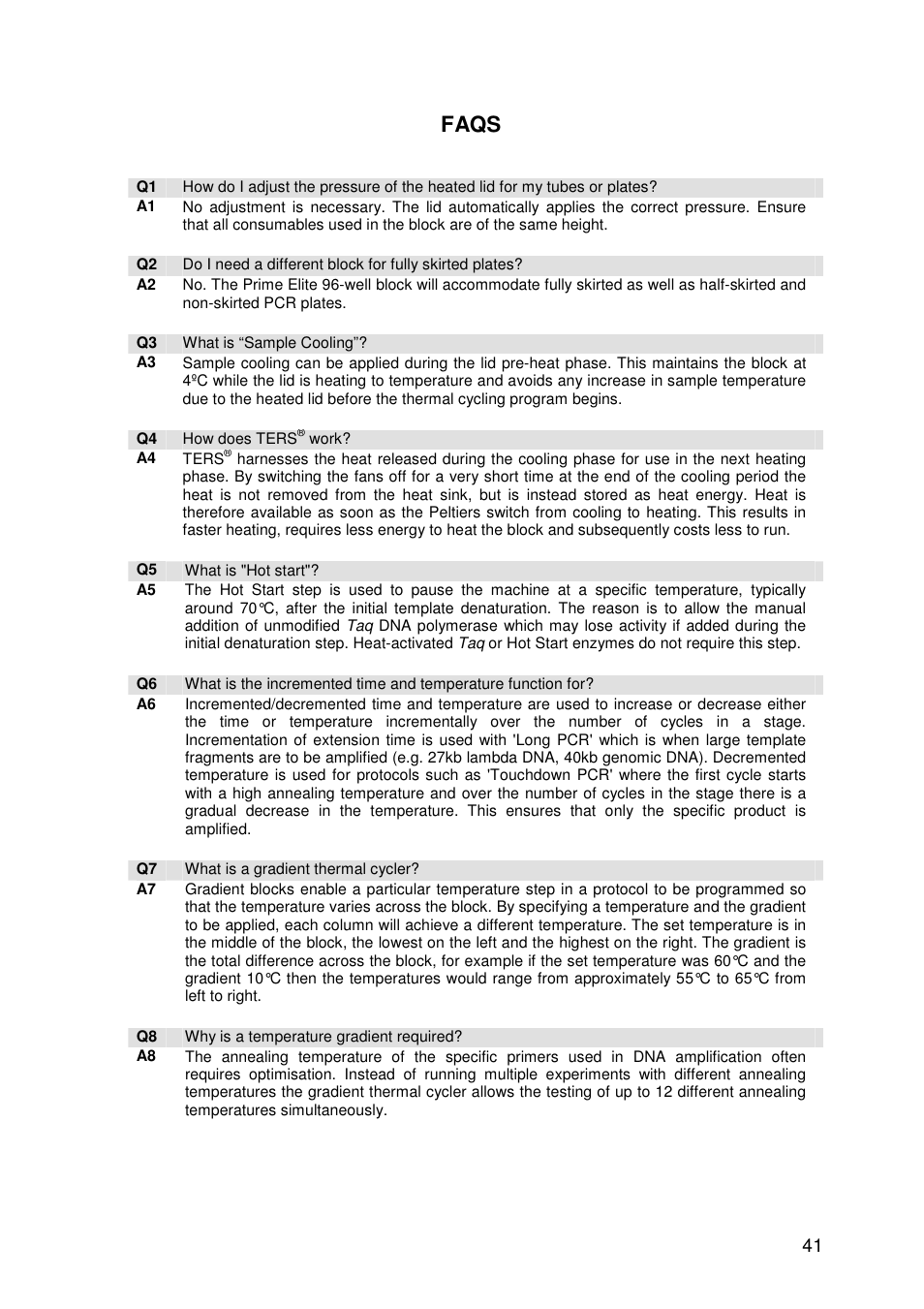 Faqs | Techne Prime Elite Satellite User Manual | Page 41 / 45