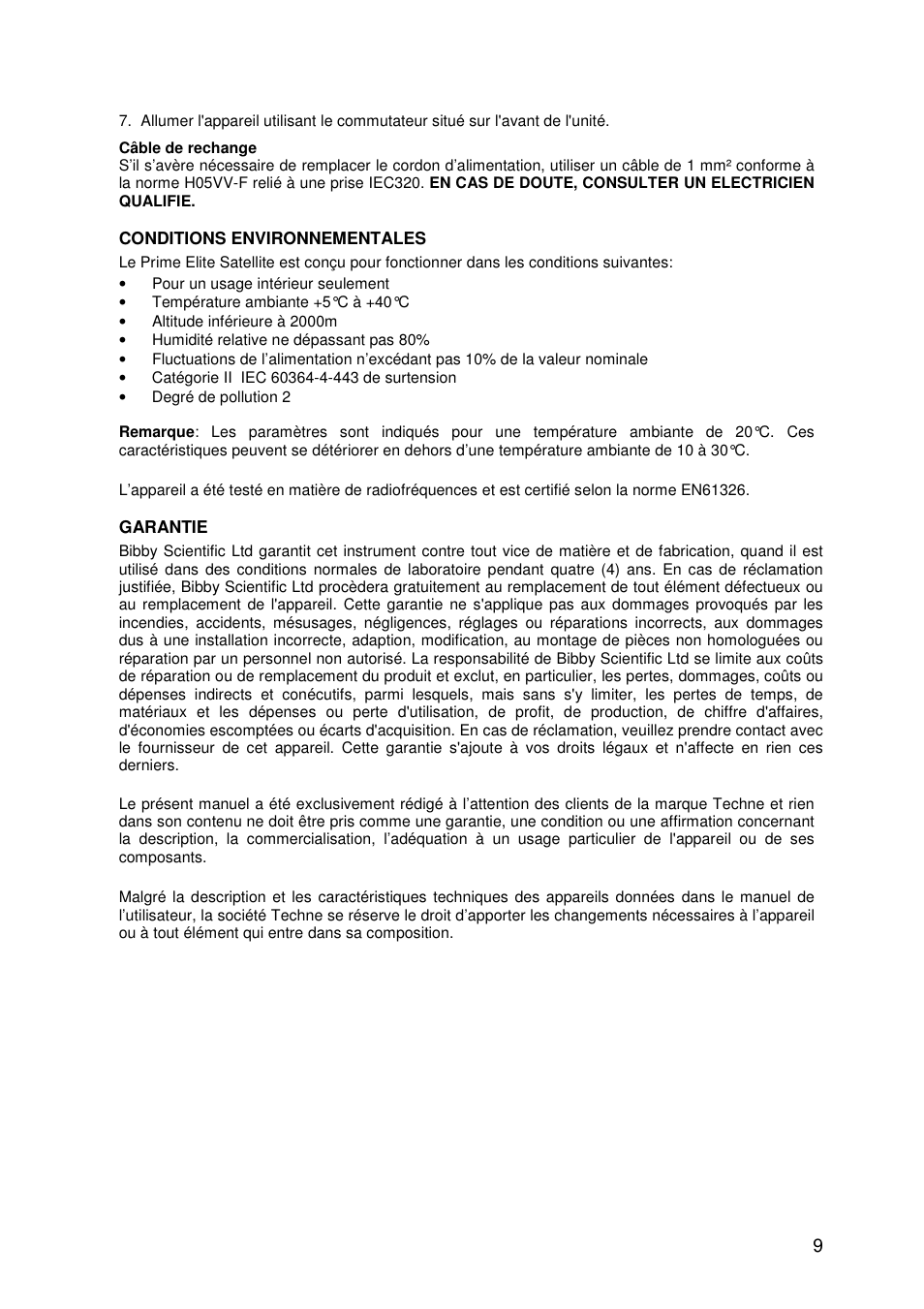 Techne Prime Elite Satellite User Manual | Page 9 / 45