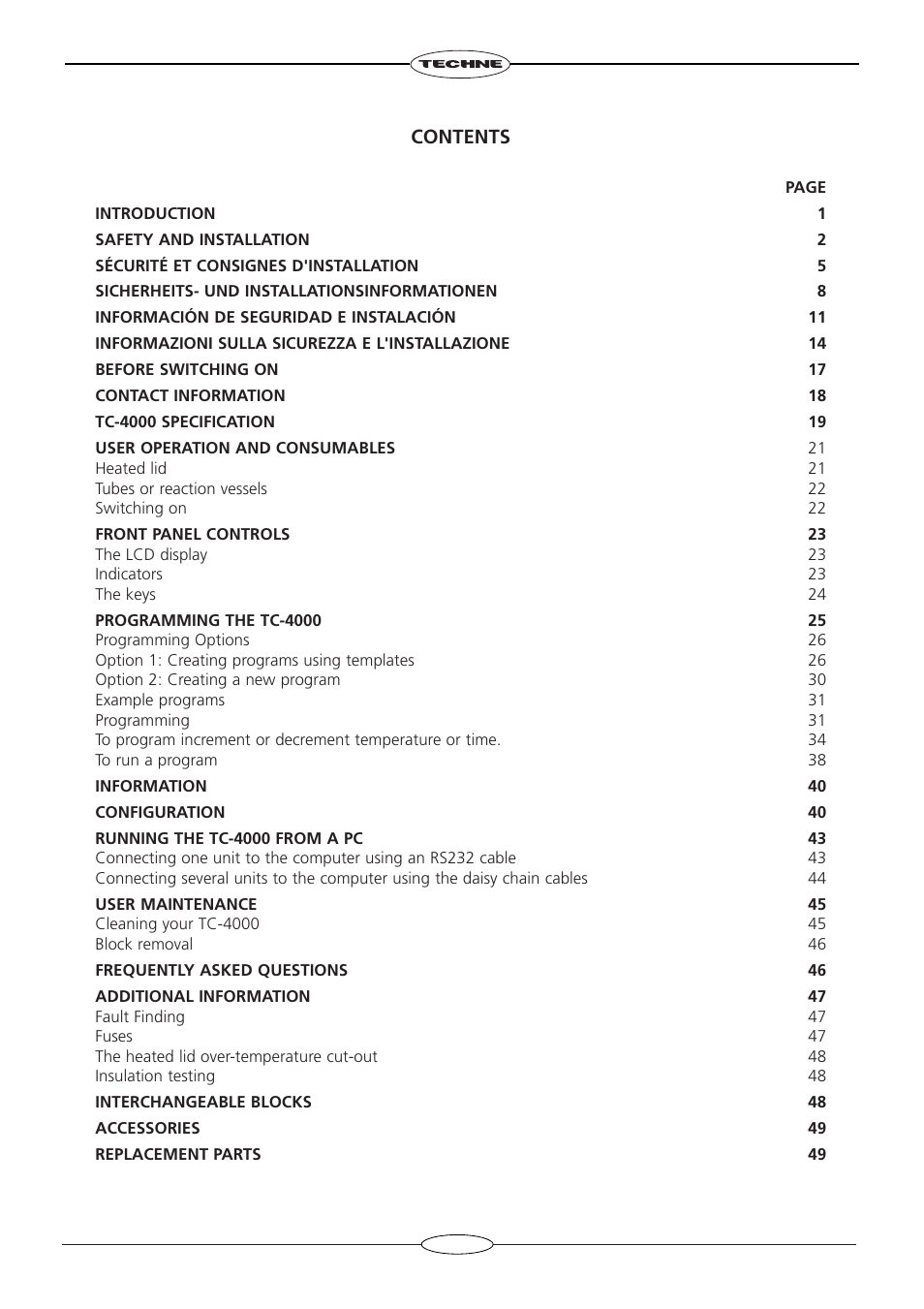 Techne TC-4000 User Manual | Page 2 / 52