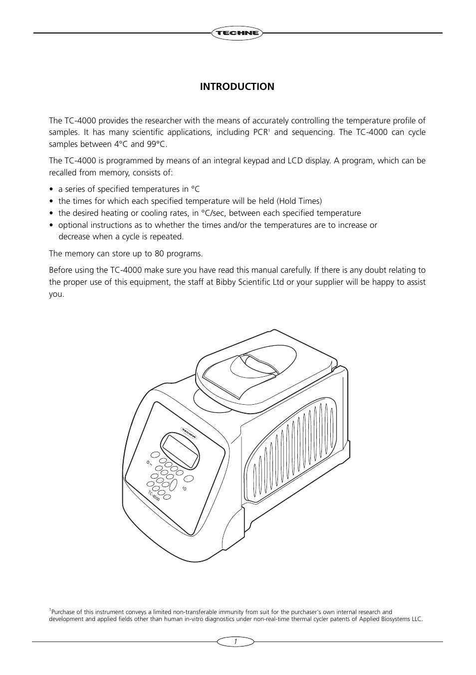 Introduction | Techne TC-4000 User Manual | Page 3 / 52