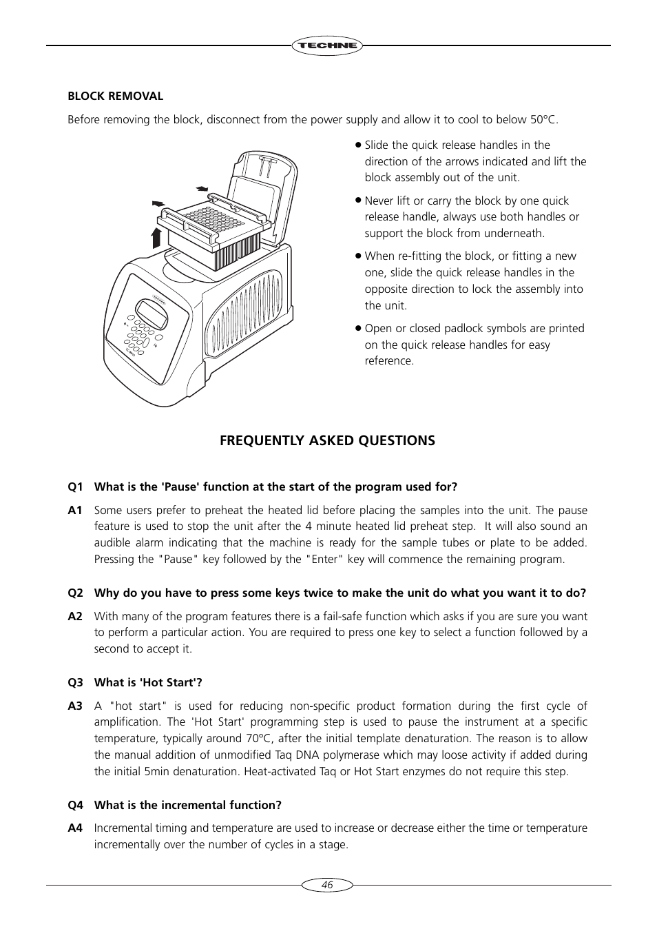 Frequently asked questions | Techne TC-4000 User Manual | Page 48 / 52