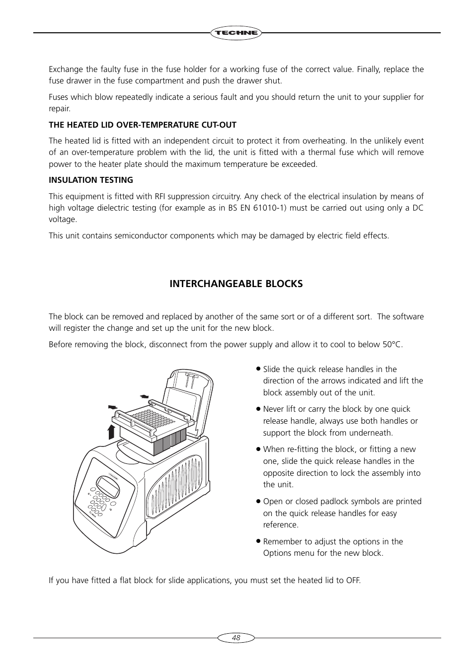 Interchangeable blocks | Techne TC-4000 User Manual | Page 50 / 52