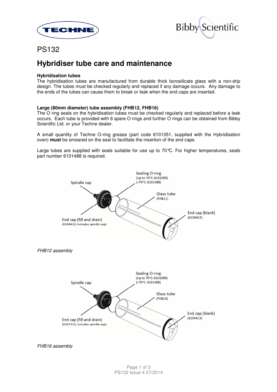 Techne PS132 User Manual | 3 pages