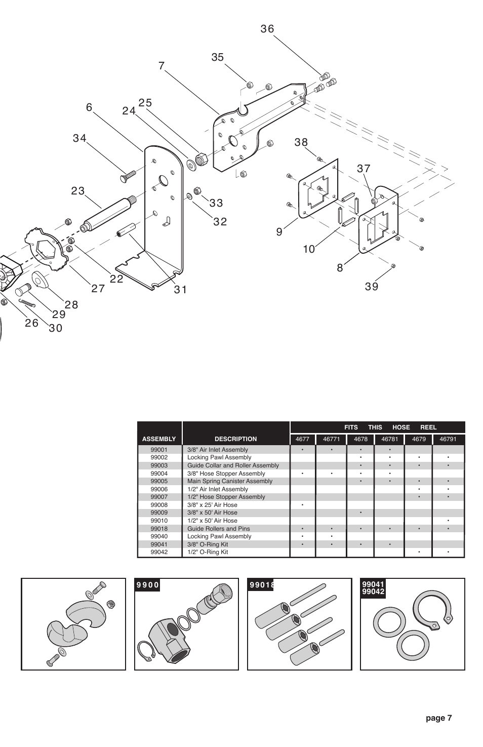 TEKTON 4677 - 25 ft. x 3/8 in. Retractable Air Hose Reel User Manual | Page 7 / 12