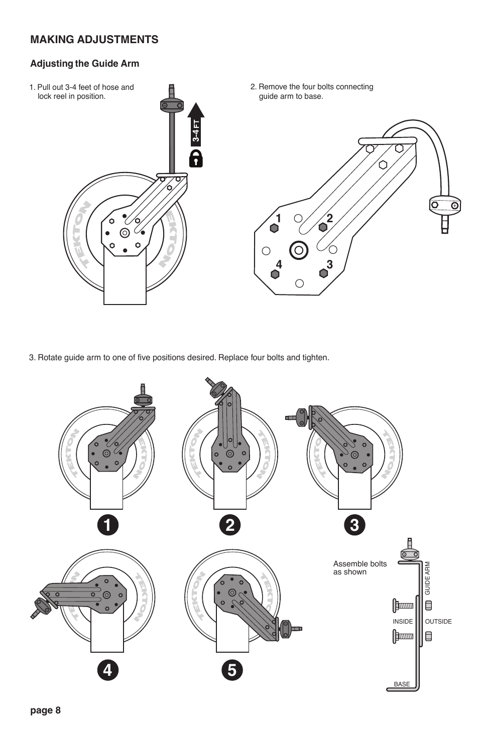 TEKTON 4677 - 25 ft. x 3/8 in. Retractable Air Hose Reel User Manual | Page 8 / 12