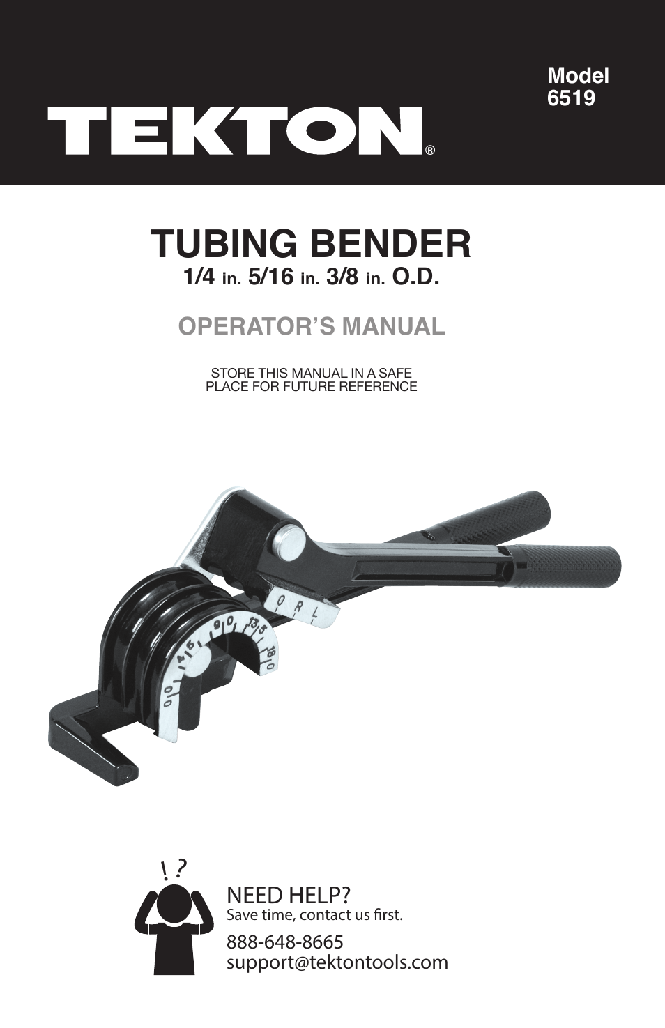 TEKTON 6519 - Three-Size Tubing Bender User Manual | 4 pages