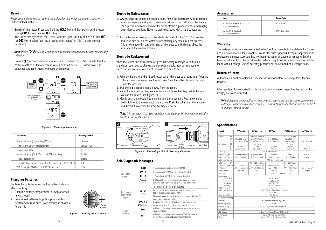 Thermo Fisher Scientific EC/TDS/SaltTestr 11 User Manual | Page 4 / 4