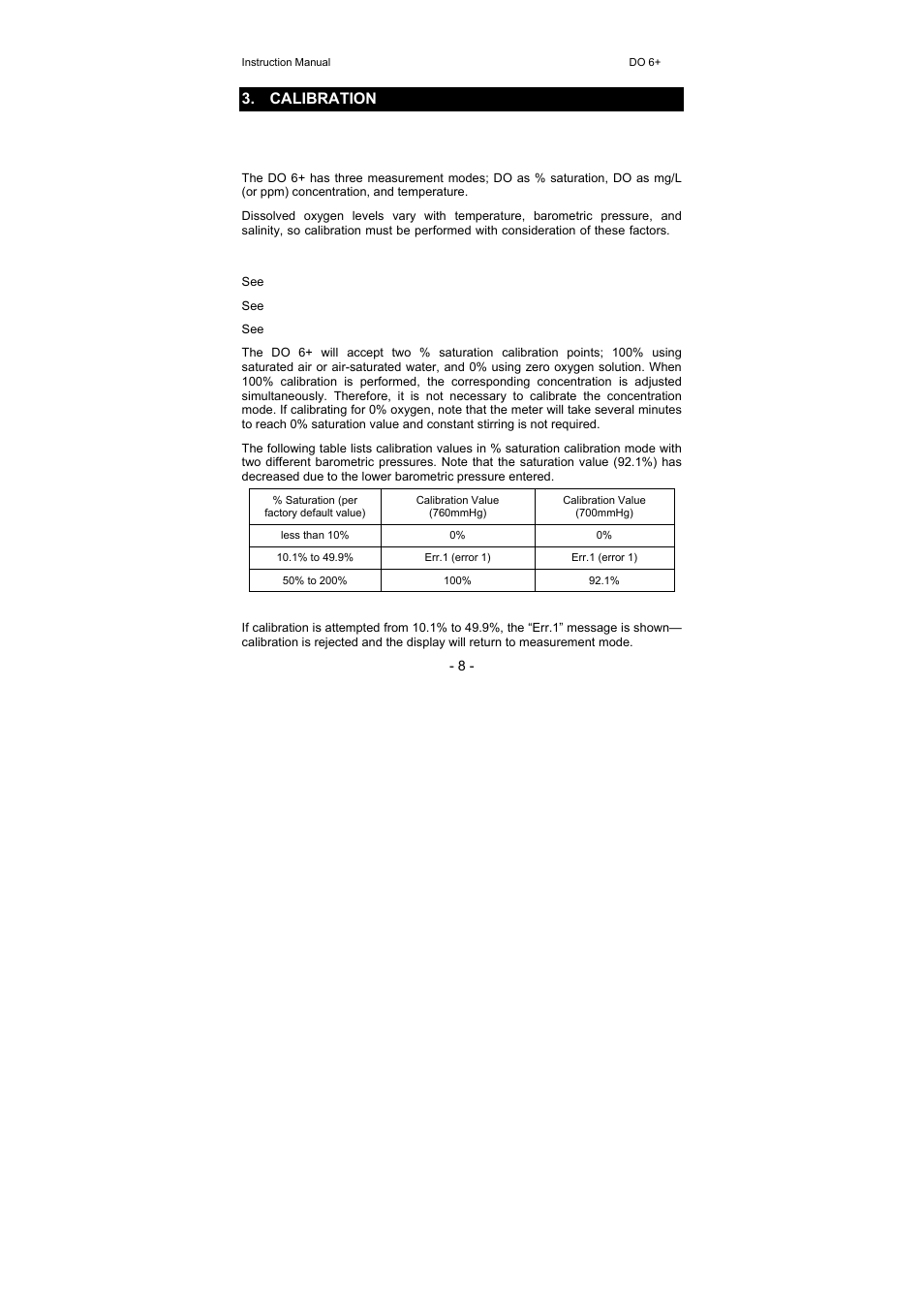 Calibration 3.1 general information | Thermo Fisher Scientific Eutech DO 6 Plus User Manual | Page 14 / 48