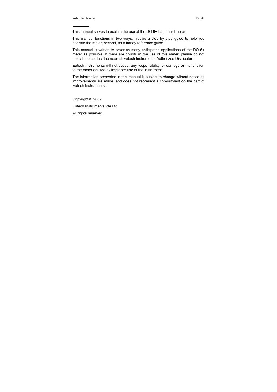 Preface | Thermo Fisher Scientific Eutech DO 6 Plus User Manual | Page 3 / 48
