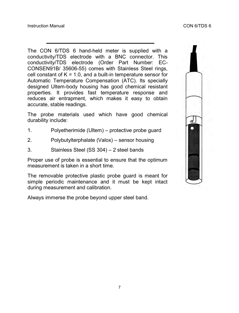 4 conductivity electrode information | Thermo Fisher Scientific EcoScan CON 6 & TDS 6 User Manual | Page 11 / 56