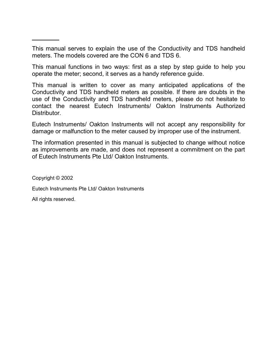 Preface | Thermo Fisher Scientific EcoScan CON 6 & TDS 6 User Manual | Page 2 / 56