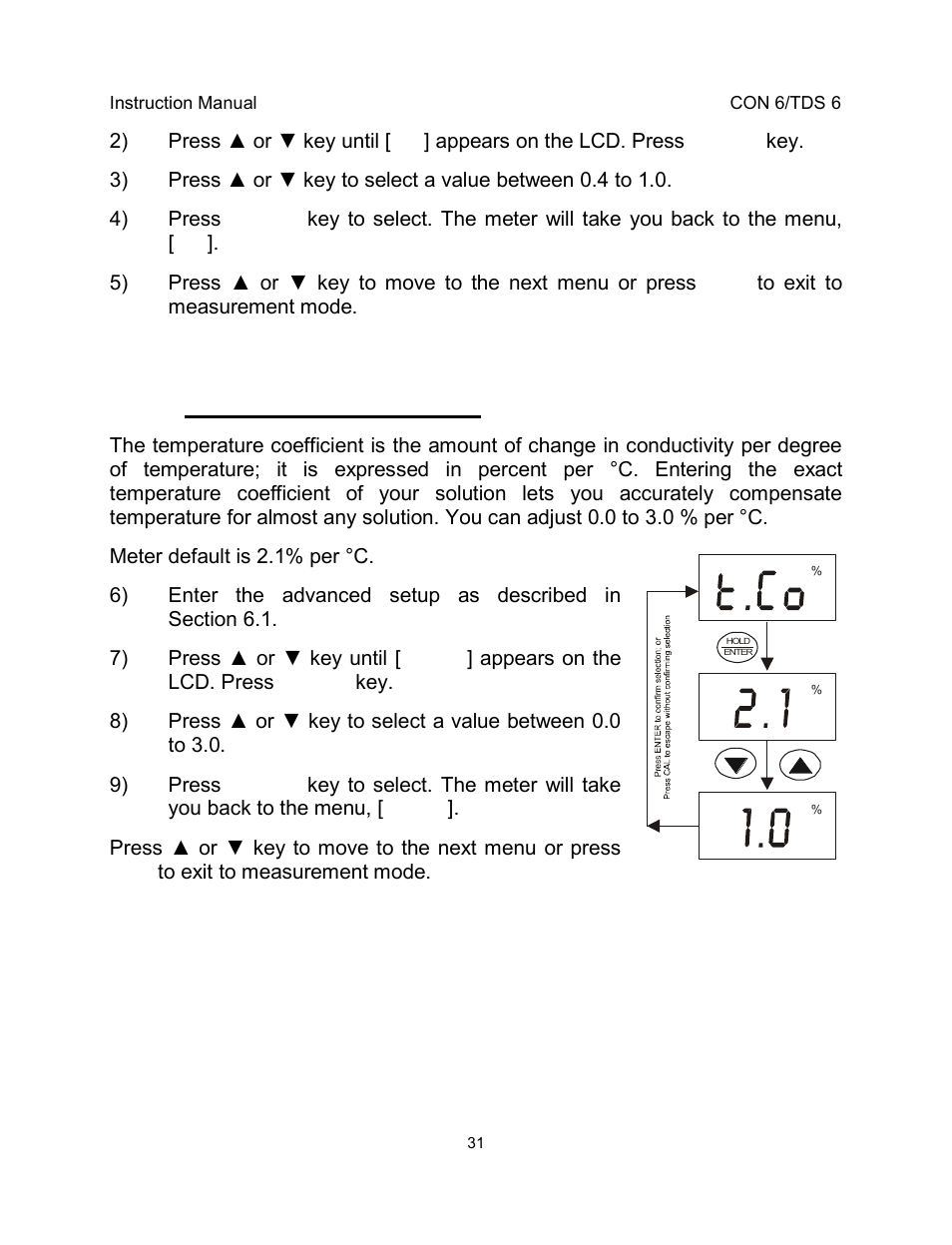 5 temperature coefficient | Thermo Fisher Scientific EcoScan CON 6 & TDS 6 User Manual | Page 35 / 56