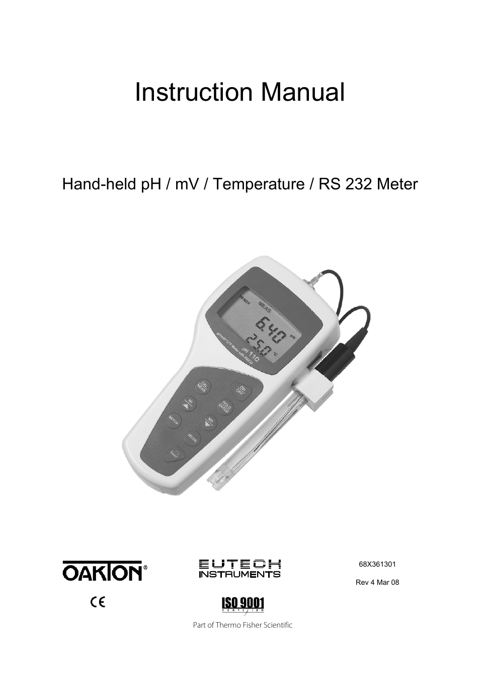 Thermo Fisher Scientific CyberScan pH 11/pH 110 User Manual | 76 pages