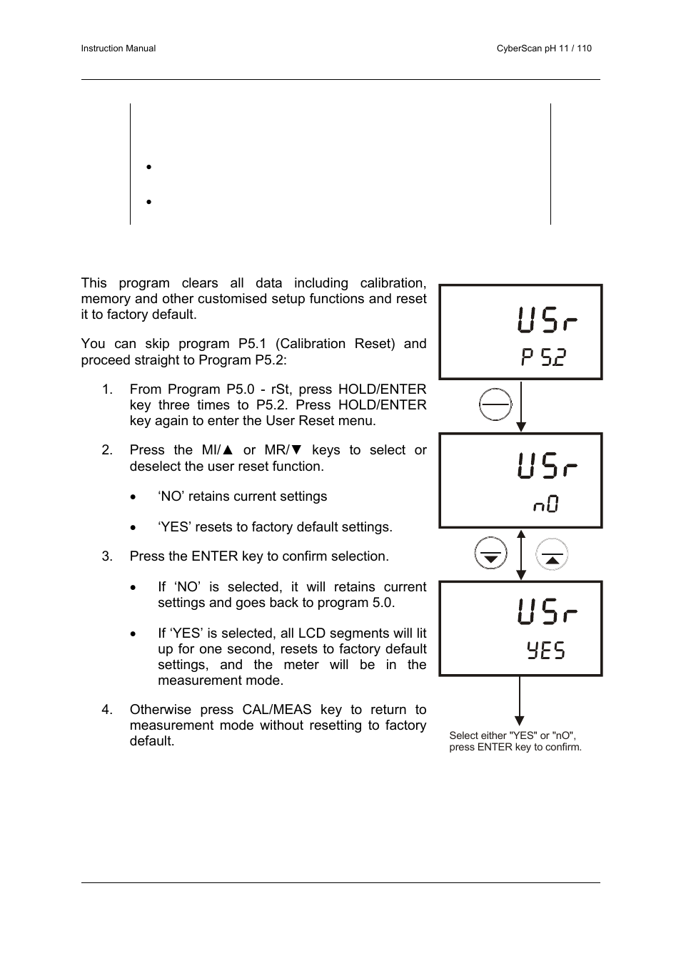 P 5.2 | Thermo Fisher Scientific CyberScan pH 11/pH 110 User Manual | Page 47 / 76