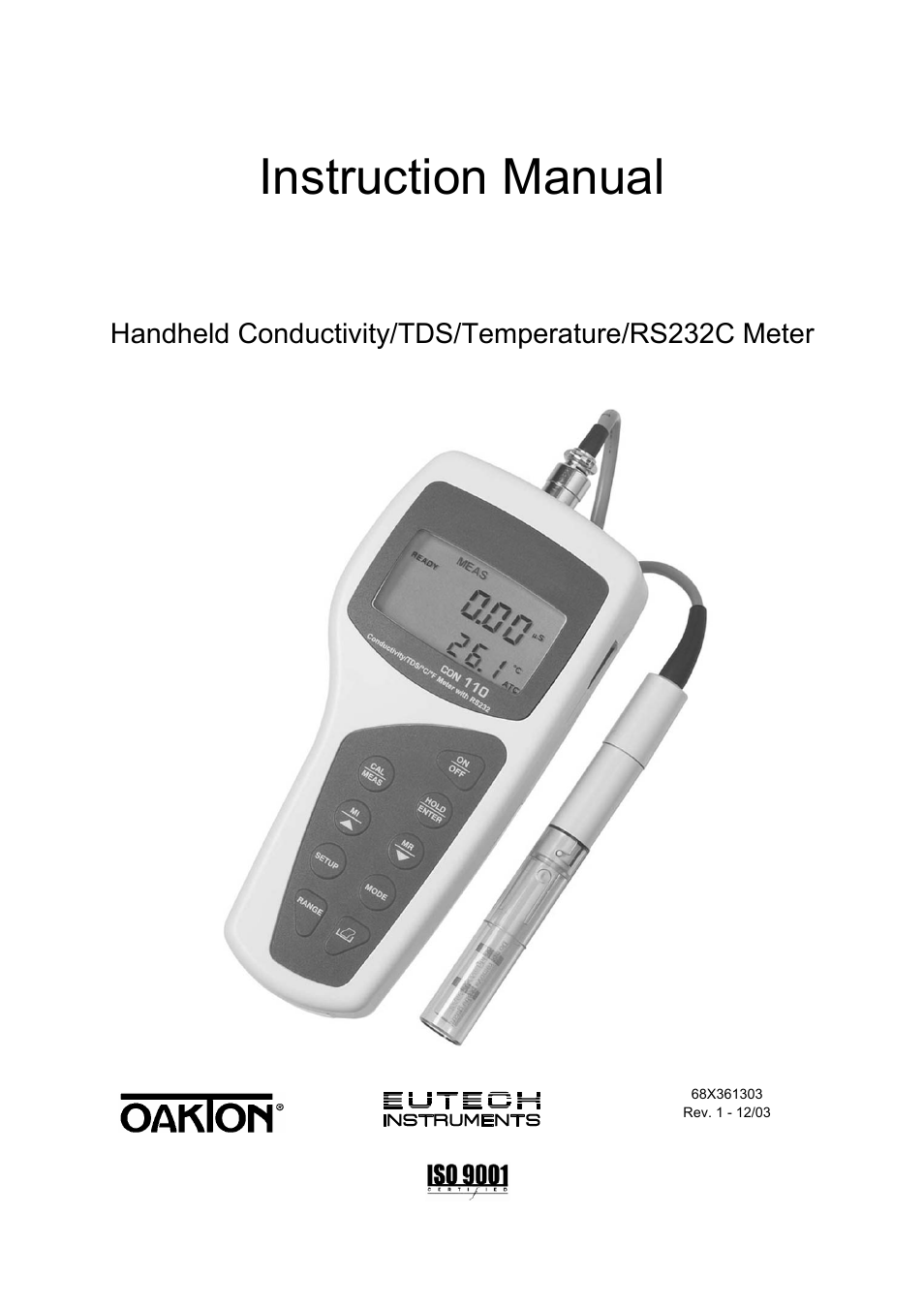 Thermo Fisher Scientific CyberScan CON 11/CON 110 User Manual | 80 pages