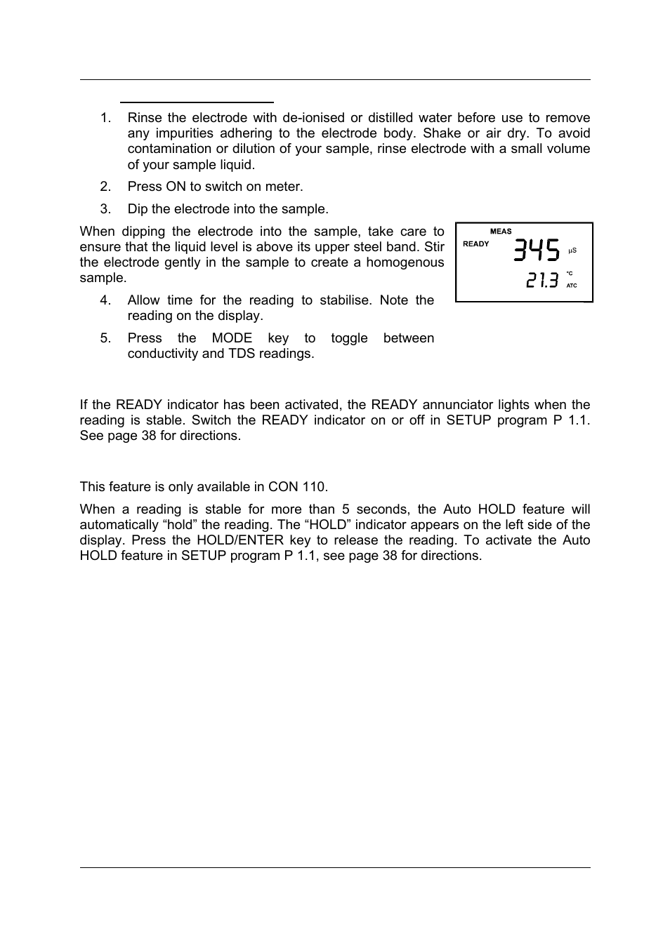 Thermo Fisher Scientific CyberScan CON 11/CON 110 User Manual | Page 27 / 80