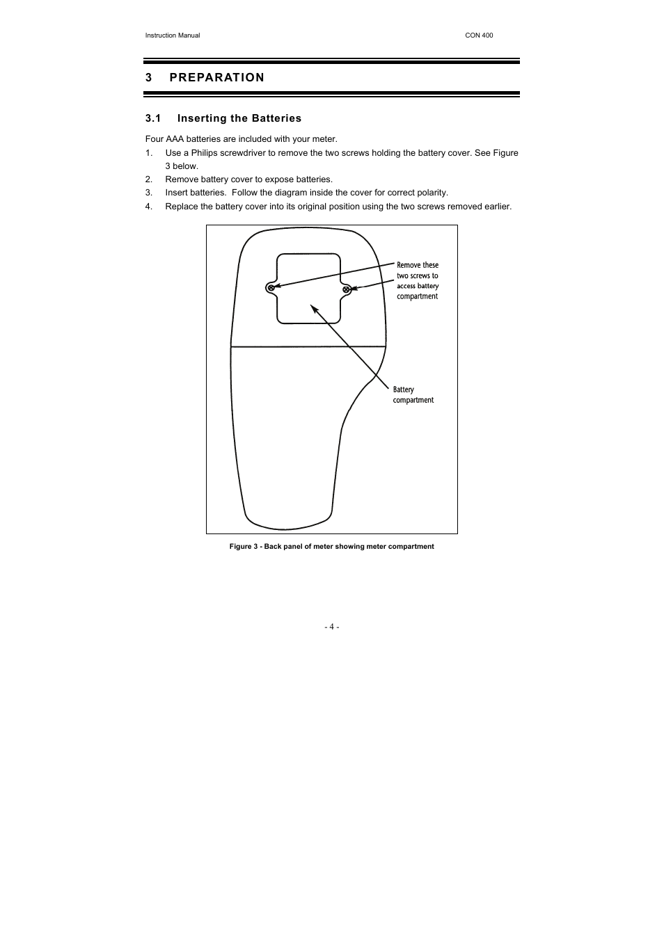 3 preparation | Thermo Fisher Scientific CyberScan CON 400 (For units manufactured from March 2010 onwards) User Manual | Page 10 / 60