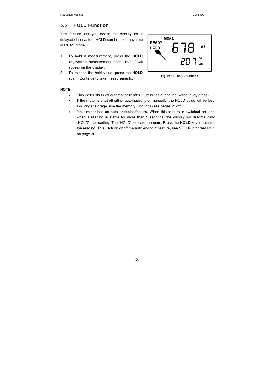 Thermo Fisher Scientific CyberScan CON 400 (For units manufactured from March 2010 onwards) User Manual | Page 26 / 60