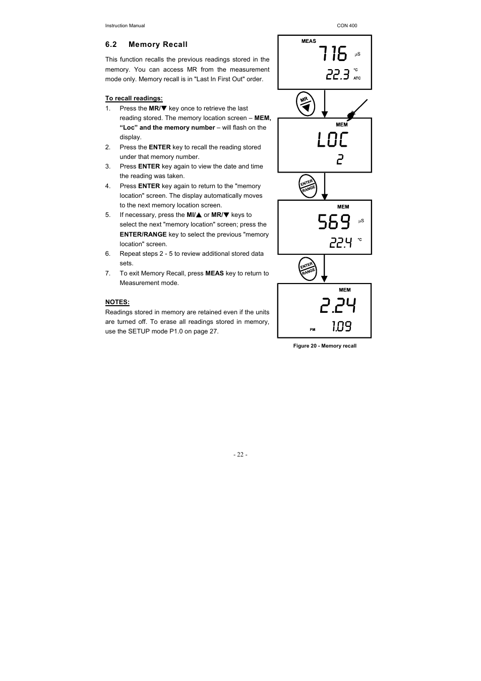 Thermo Fisher Scientific CyberScan CON 400 (For units manufactured from March 2010 onwards) User Manual | Page 28 / 60