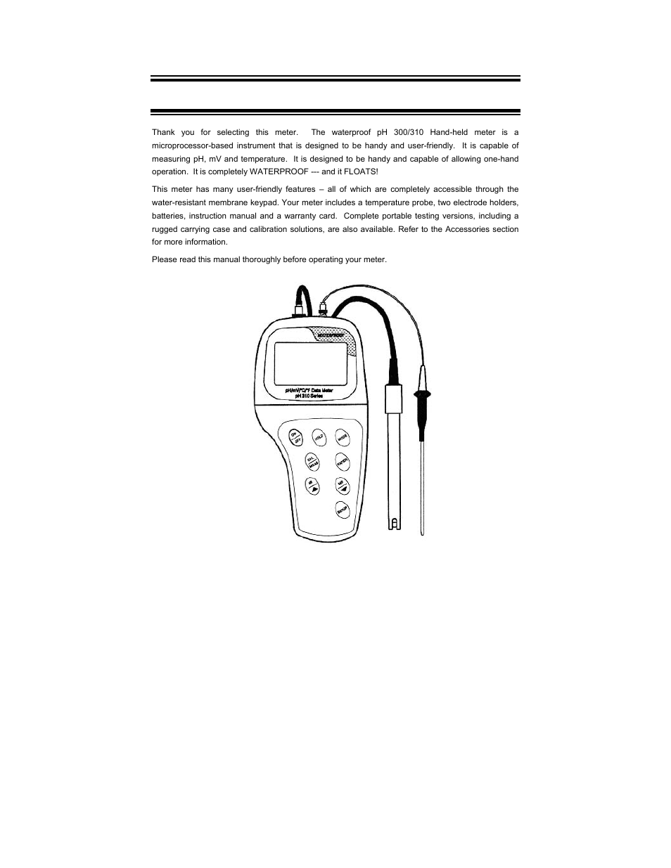 Thermo Fisher Scientific CyberScan pH 300/310 User Manual | Page 4 / 52