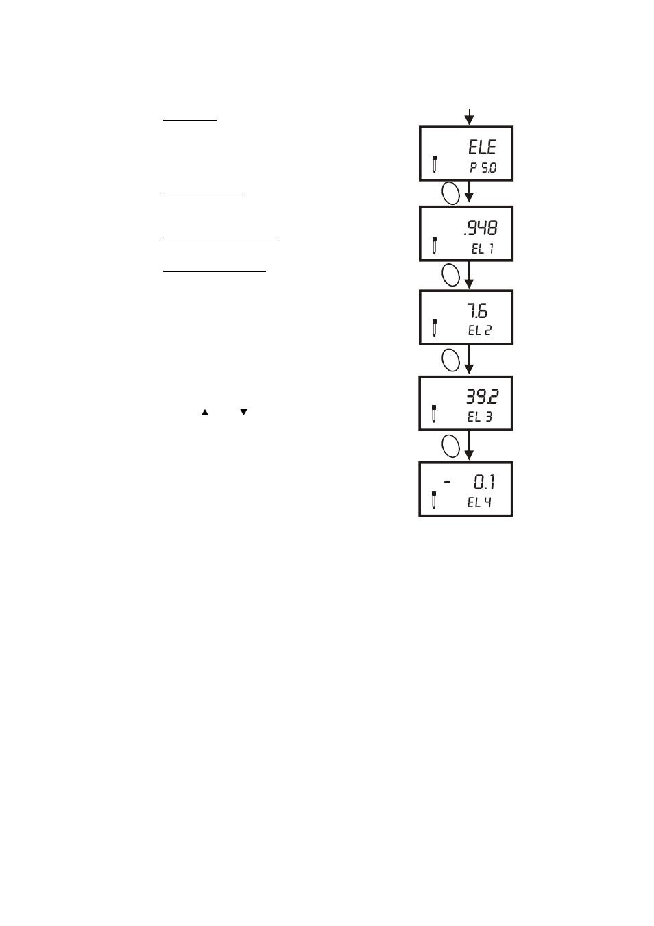 P 5.0, El 1, El 2 | El 3, El 4 | Thermo Fisher Scientific CyberScan DO 300 User Manual | Page 29 / 60