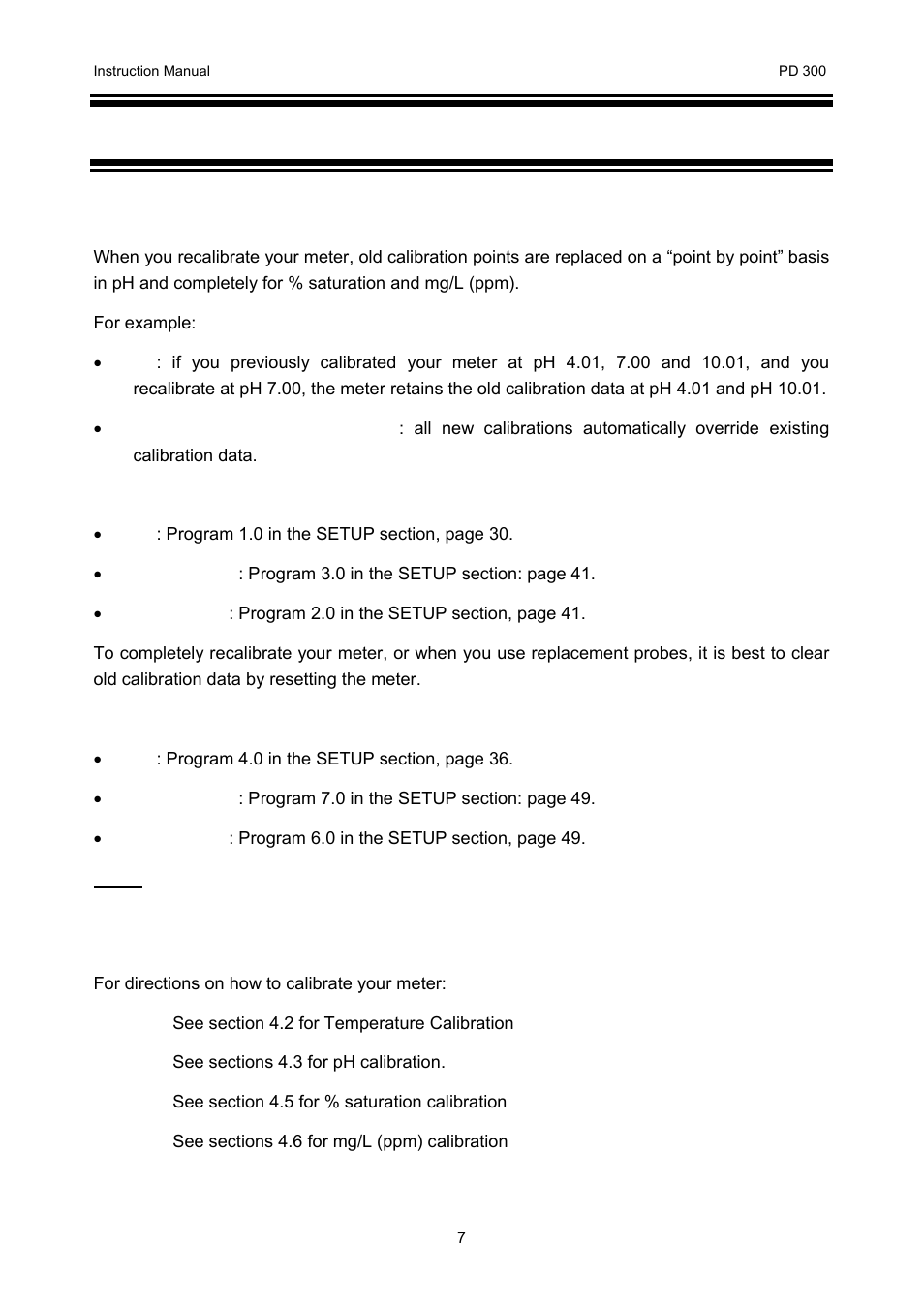 Calibration, Important information on meter calibration, Calibration 7 | 4 calibration | Thermo Fisher Scientific CyberScan PD 300 User Manual | Page 12 / 76