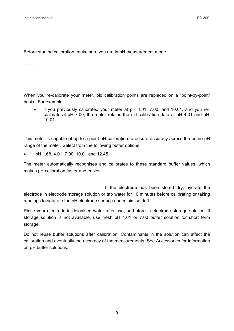Ph calibration | Thermo Fisher Scientific CyberScan PD 300 User Manual | Page 14 / 76