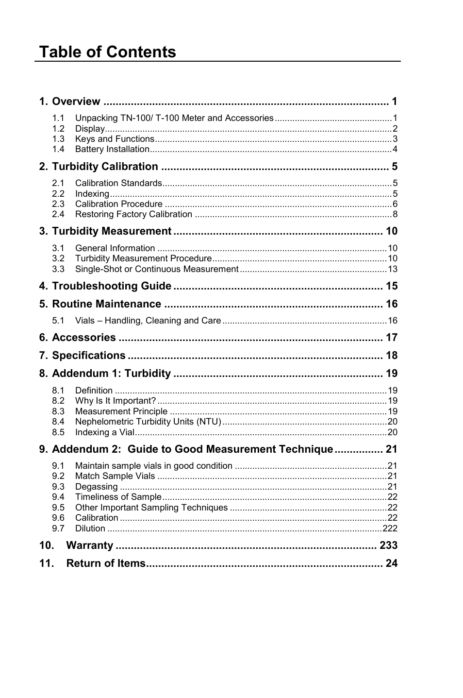 Thermo Fisher Scientific TN100 Turbidimeter User Manual | Page 5 / 31