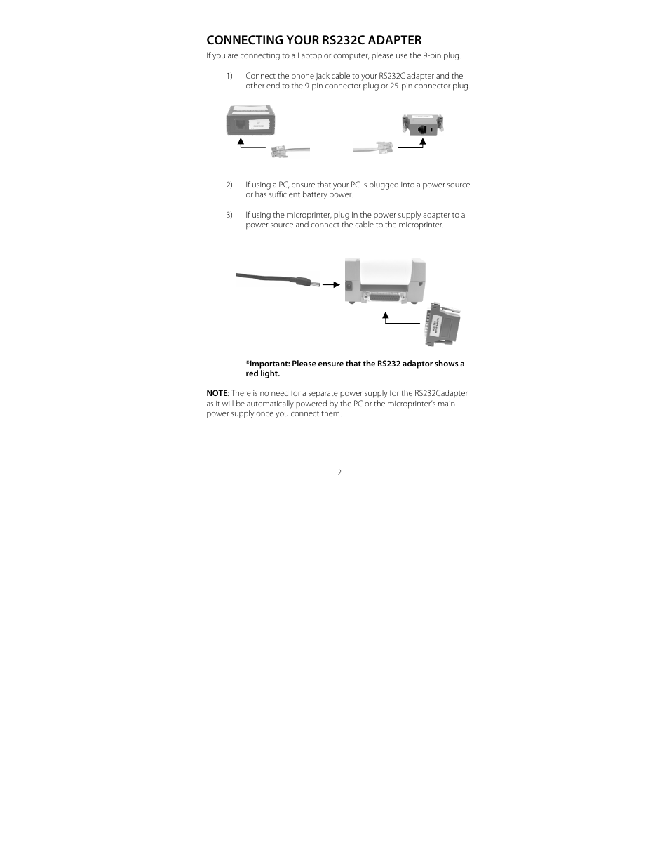 Connecting your rs232c adapter | Thermo Fisher Scientific RS232C Interface Adapter User Manual | Page 4 / 9