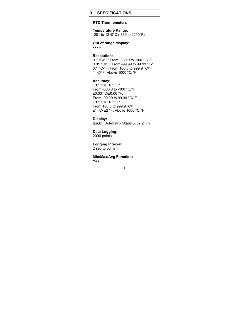 Specifications | Thermo Fisher Scientific Thermo Scientific Temp 360 User Manual | Page 7 / 44