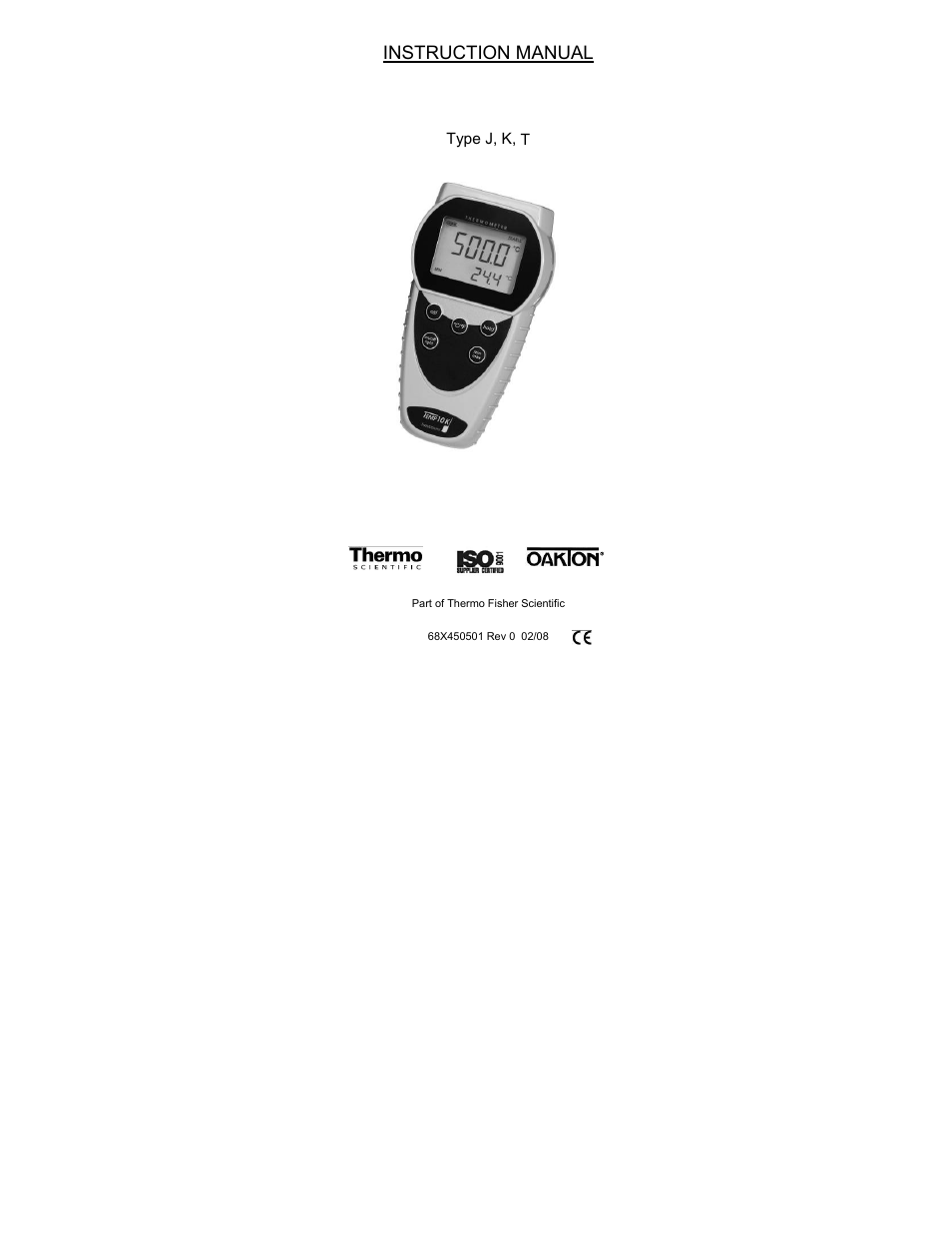Thermo Fisher Scientific Thermo Scientific Temp 10 JKT Series User Manual | 28 pages