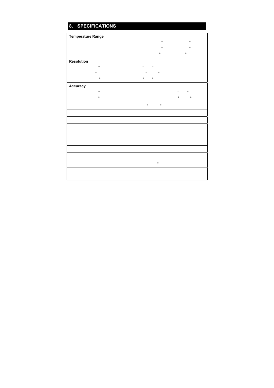 Specifications | Thermo Fisher Scientific EcoScan Temp JKT User Manual | Page 15 / 20