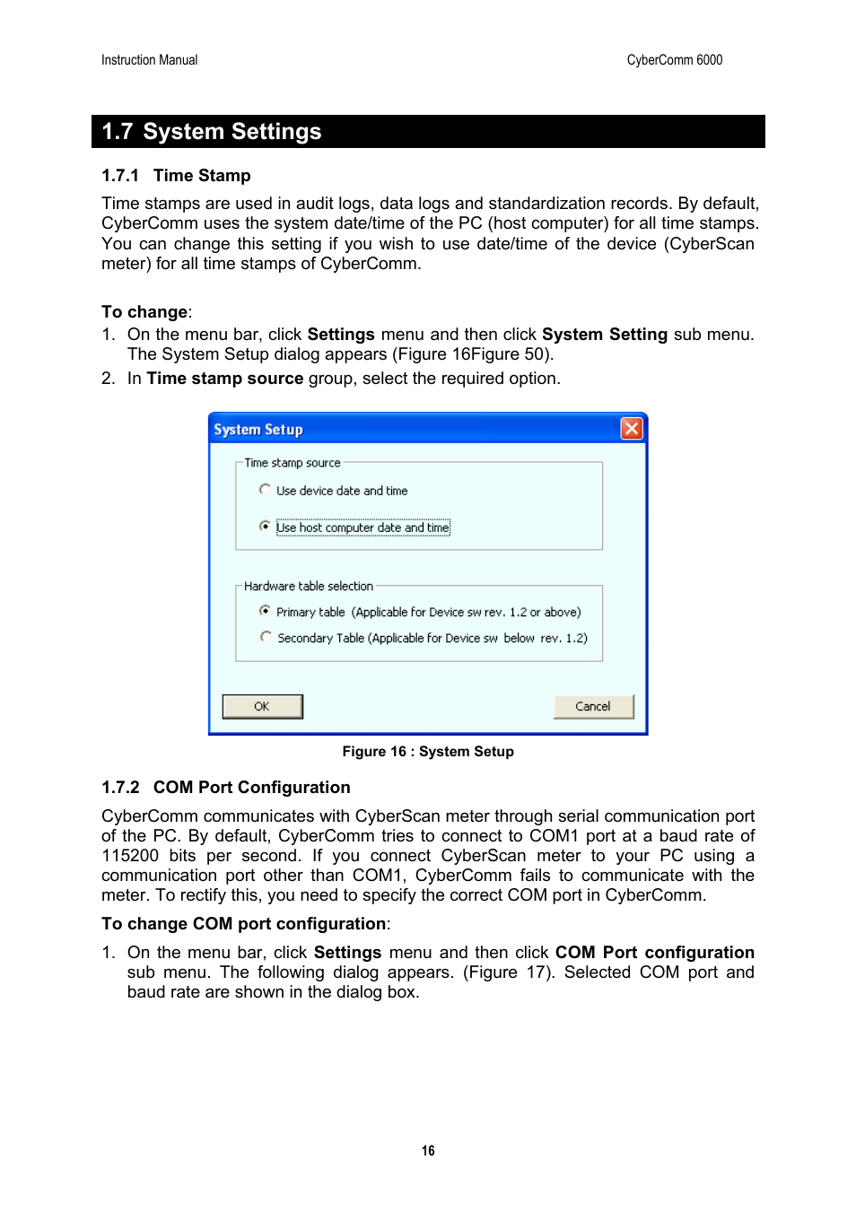 7 system settings | Thermo Fisher Scientific CyberComm 6000 for CyberScan Series 6000 User Manual | Page 22 / 68