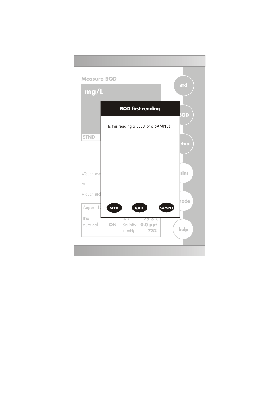 Mg/l | Thermo Fisher Scientific CyberScan DO 5000 User Manual | Page 87 / 105