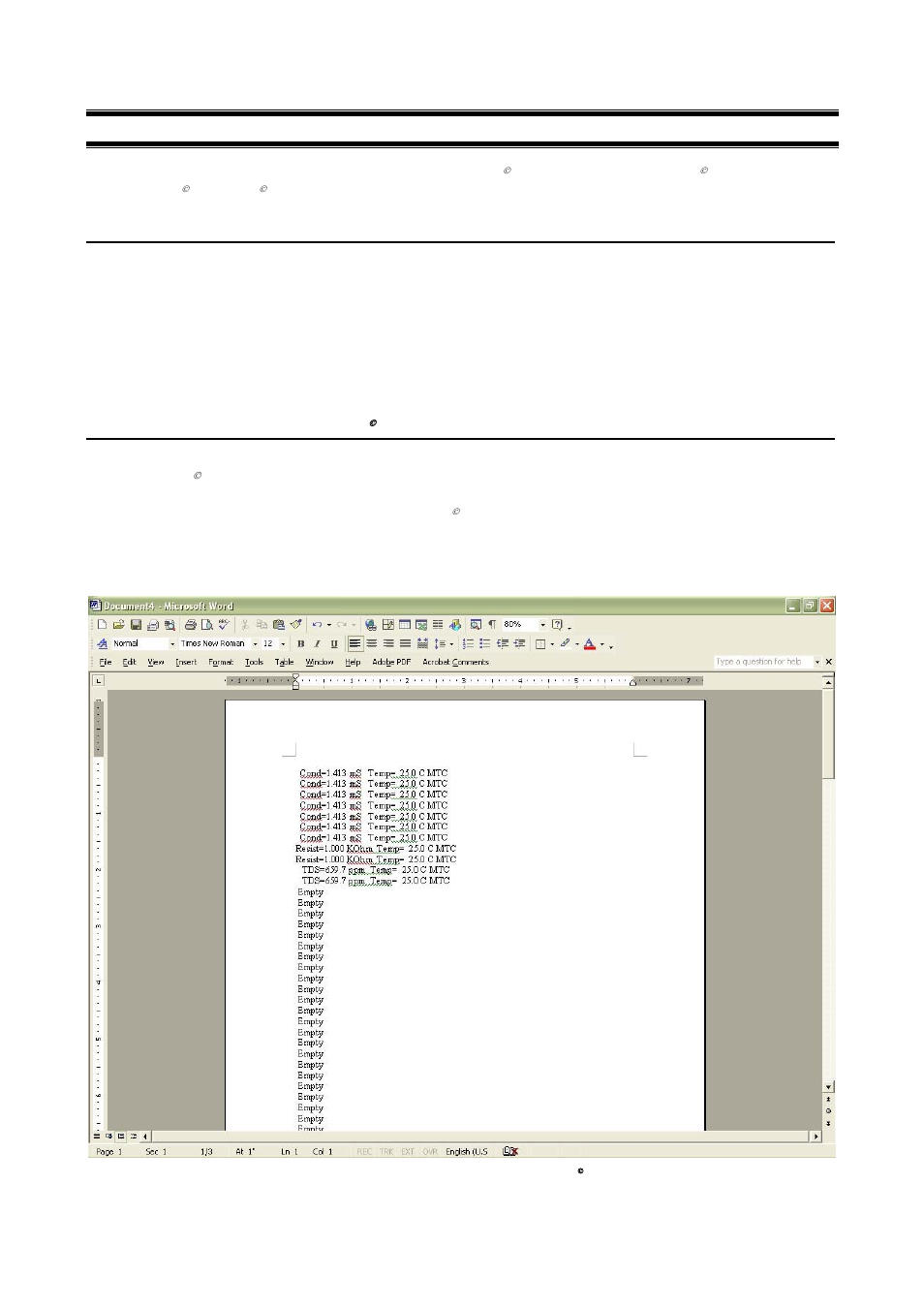6export data readings | Thermo Fisher Scientific CyberComm Pro for CyberScan CON 1500 User Manual | Page 21 / 28