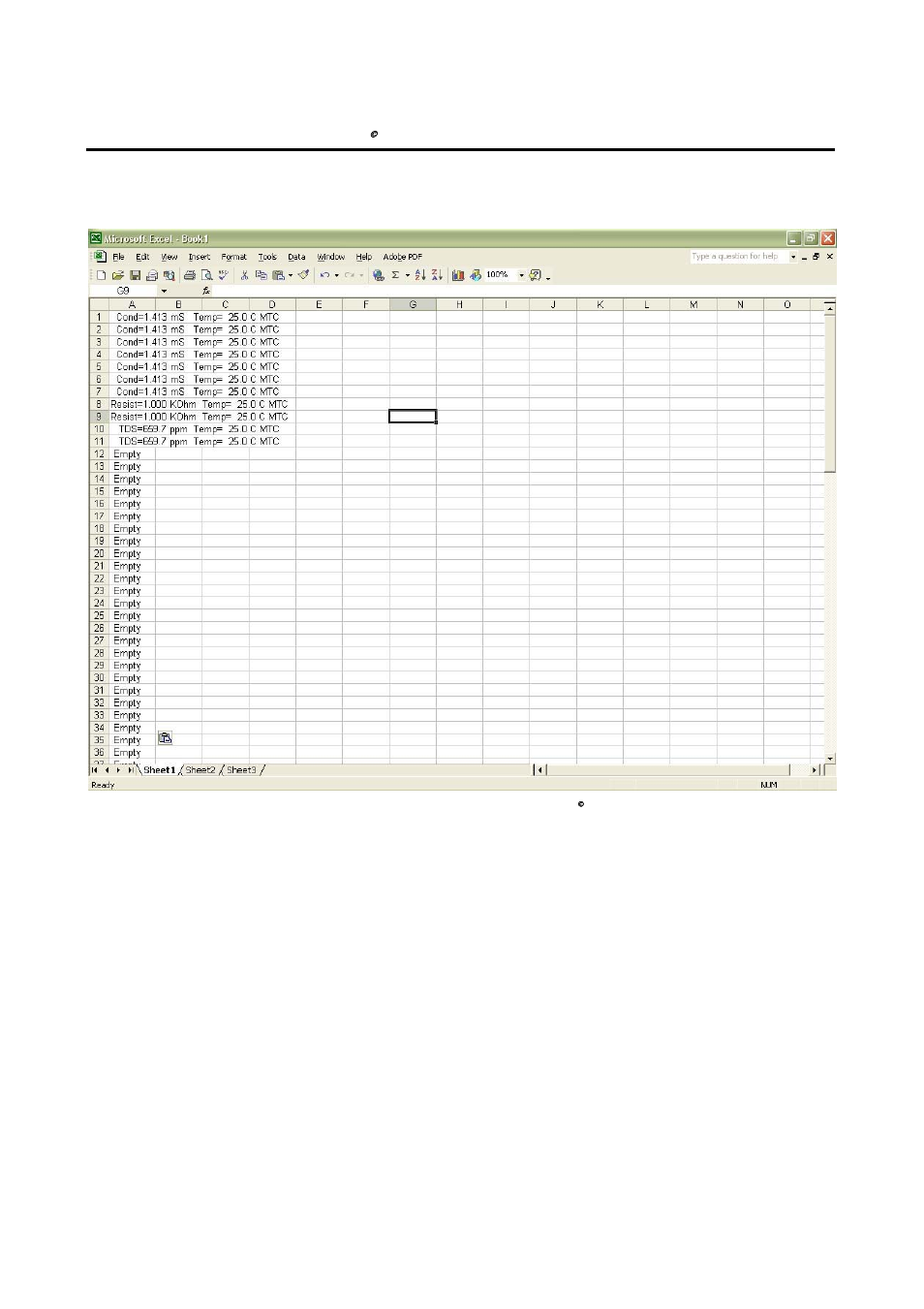 3 paste data in microsoft excel | Thermo Fisher Scientific CyberComm Pro for CyberScan CON 1500 User Manual | Page 22 / 28