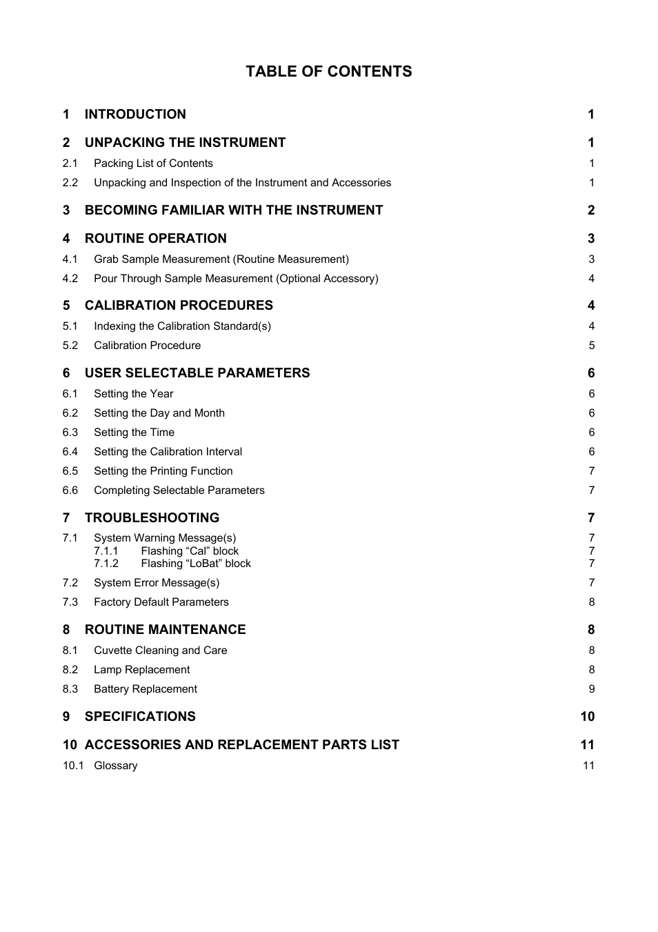 Thermo Fisher Scientific CyberScan TB 1000 Turbidimeter User Manual | Page 3 / 16