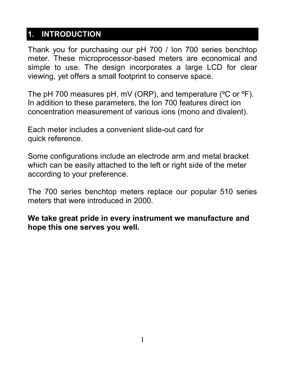 Introduction | Thermo Fisher Scientific Eutech pH 700/Ion 700 User Manual | Page 4 / 24