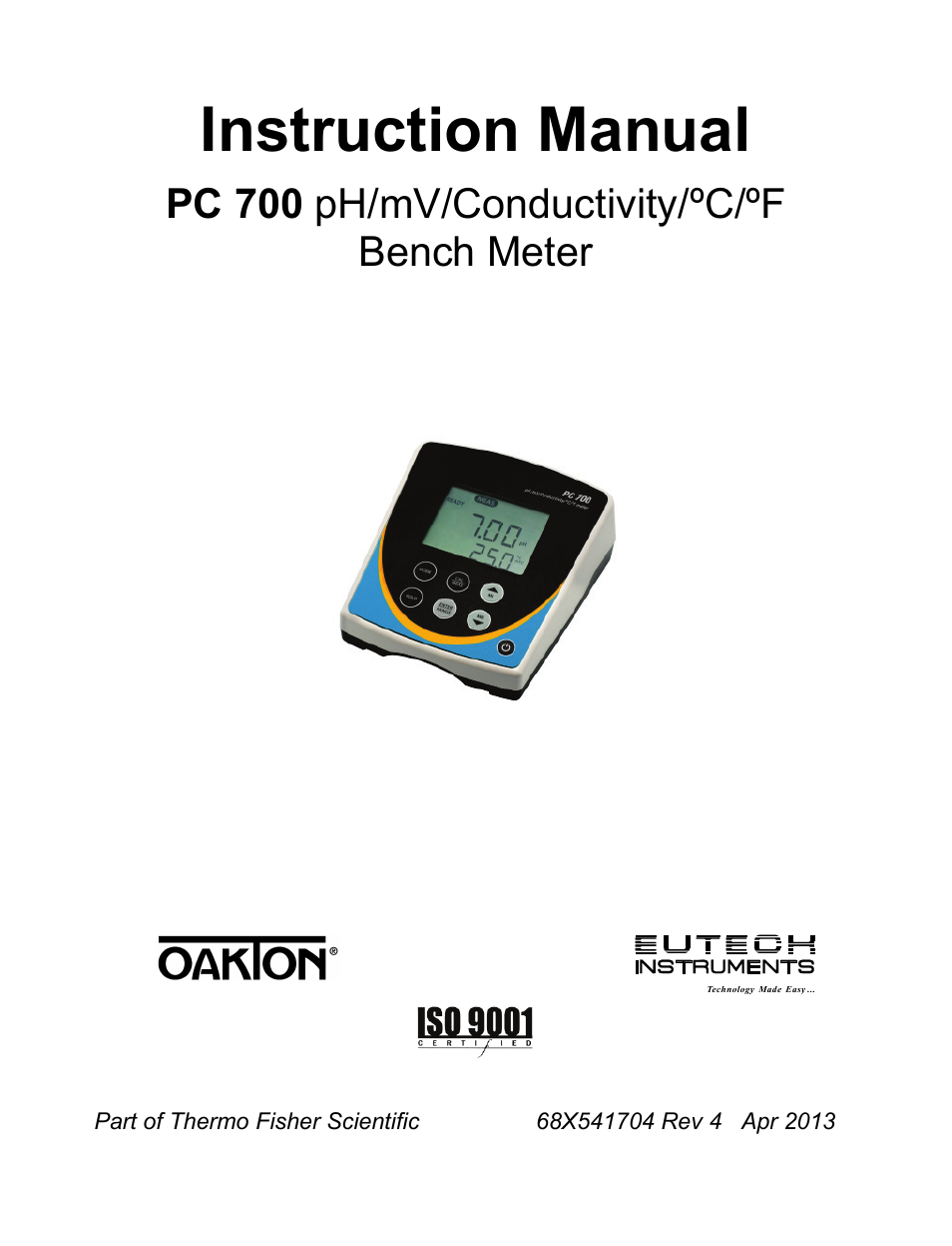 Thermo Fisher Scientific Eutech PC 700 User Manual | 32 pages